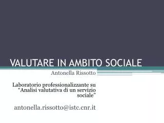 valutare in ambito sociale