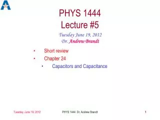 PHYS 1444 Lecture #5