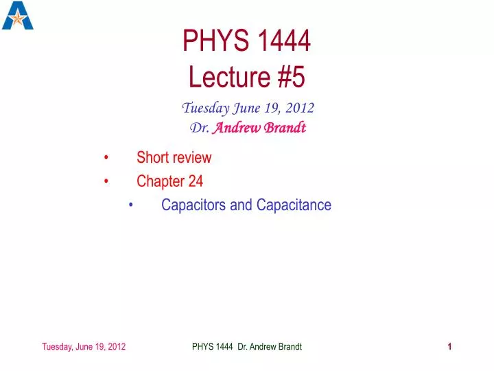 phys 1444 lecture 5