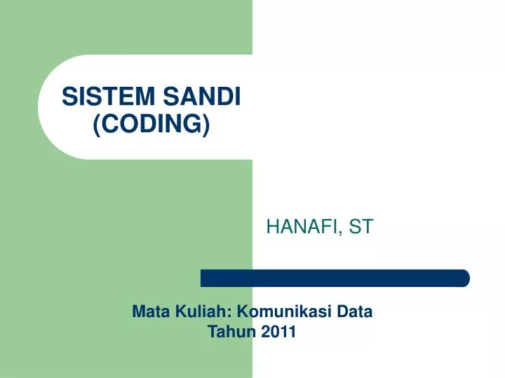 sistem sandi coding