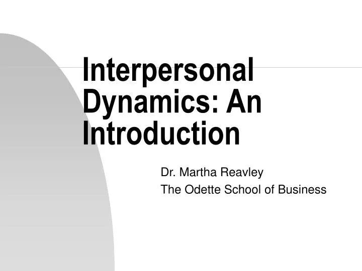 interpersonal dynamics an introduction