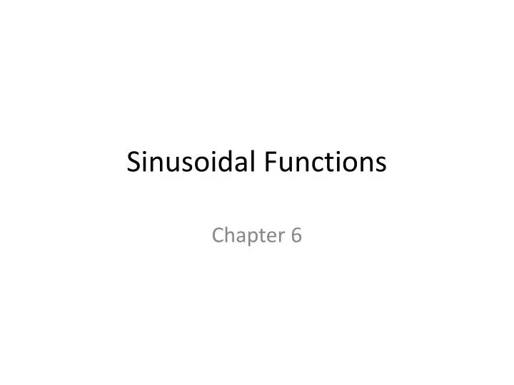 sinusoidal functions
