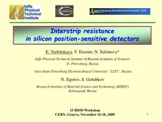 Inter strip resistance in silicon position-sensitive detectors