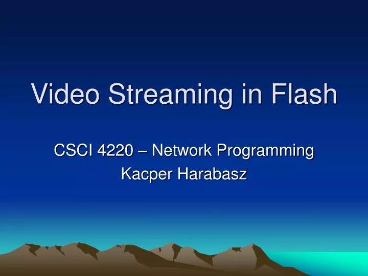 video streaming in flash