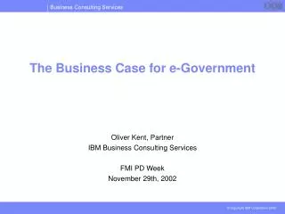 The Business Case for e-Government