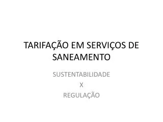 tarifa o em servi os de saneamento