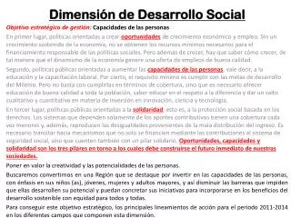 D imensión de Desarrollo Social