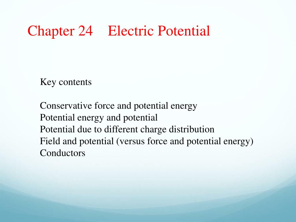 PPT - Chapter 24 Electric Potential PowerPoint Presentation, free ...