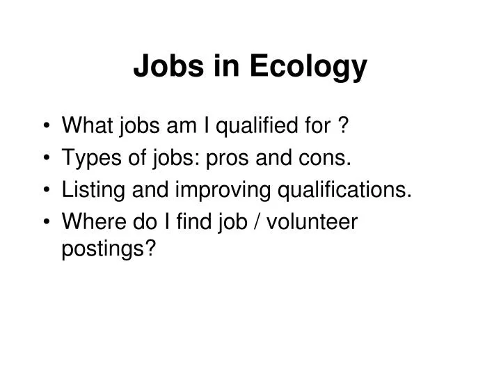 jobs in ecology
