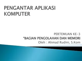 pengantar aplikasi komputer