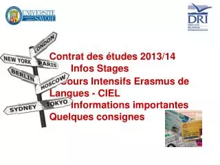 Vos contacts à la Direction des Relations Internationales IAE, IUT Chambéry, FD