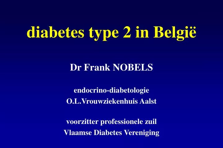 diabetes type 2 in belgi