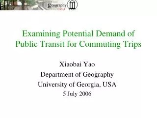 Examining Potential Demand of Public Transit for Commuting Trips