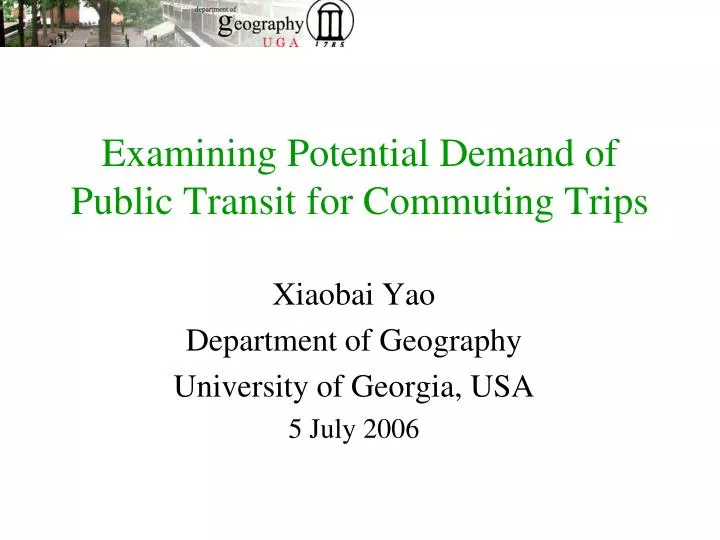 examining potential demand of public transit for commuting trips