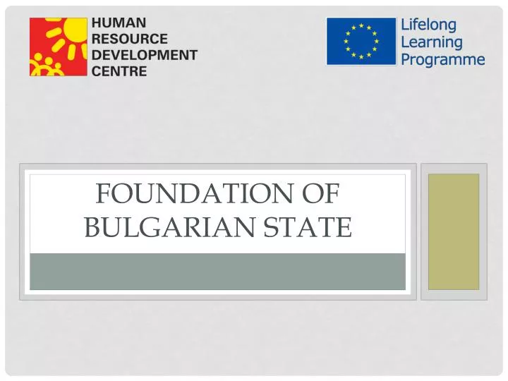 foundation of bulgarian state