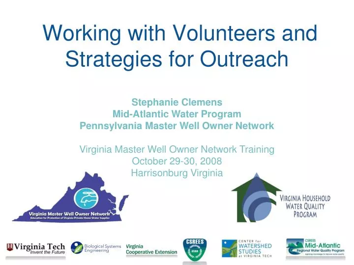 working with volunteers and strategies for outreach