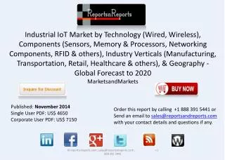 Industrial IoT Market Growth, Trends & Opportunities to 2020