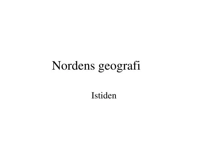 nordens geografi