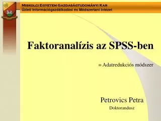 faktoranal zis az spss ben