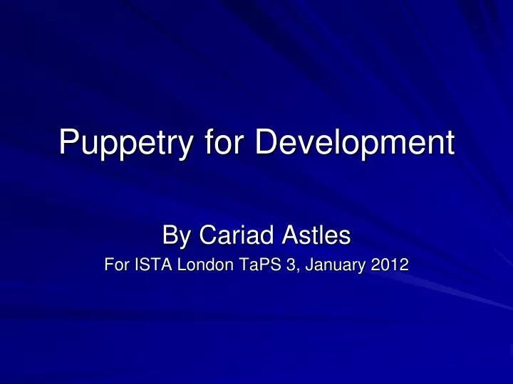 puppetry for development