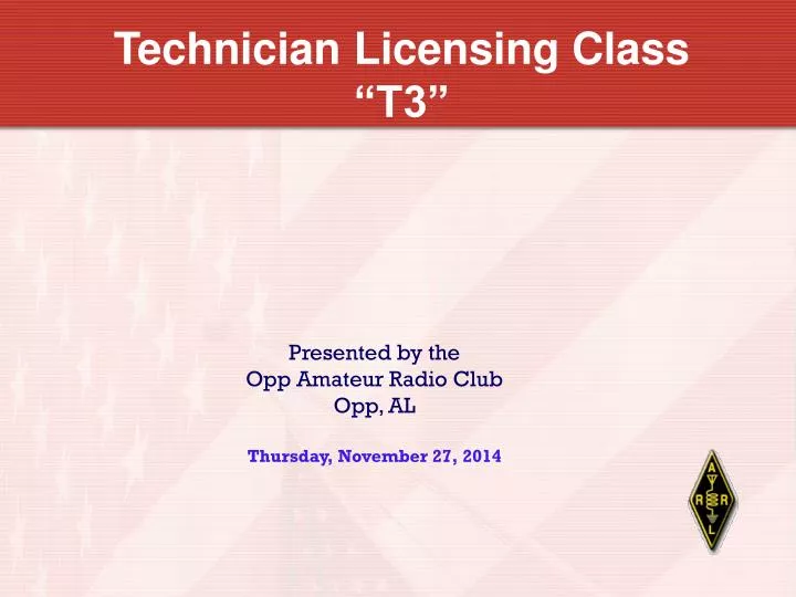 technician licensing class t3