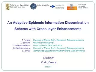 An Adaptive Epidemic Information Dissemination Scheme with Cross-layer Enhancements