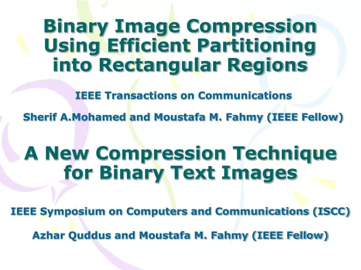 binary image compression using efficient partitioning into rectangular regions