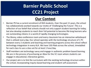 Barnier Public School CC21 Project