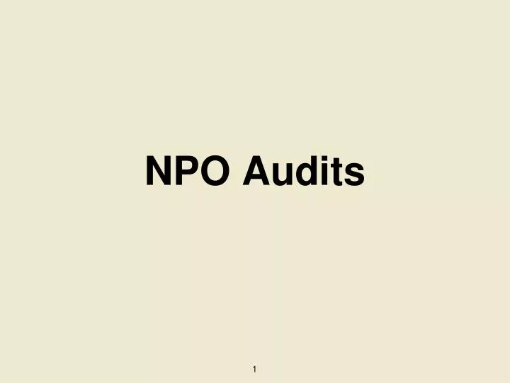 npo audits