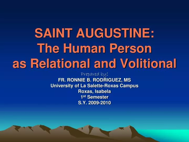 saint augustine the human person as relational and volitional