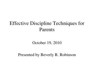 Effective Discipline Techniques for Parents