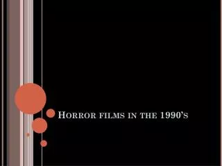 Horror films in the 1990’s