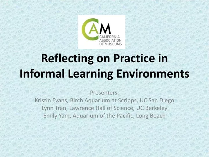 reflecting on practice in informal learning environments