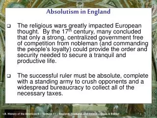 Absolutism in England