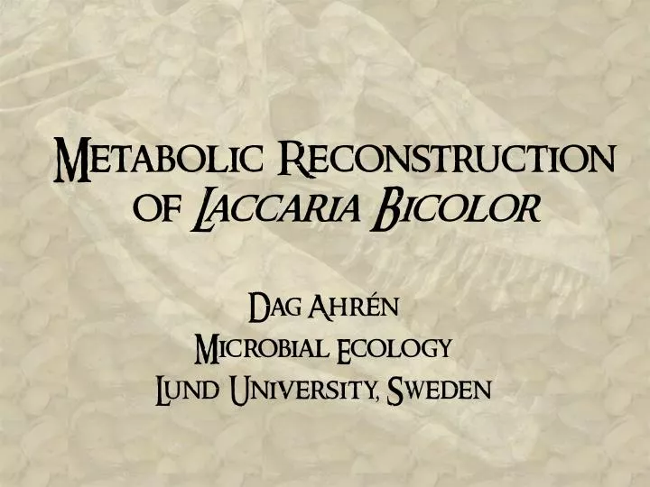 metabolic reconstruction of laccaria bicolor