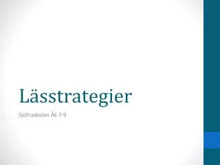 Lässtrategier