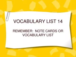 VOCABULARY LIST 14
