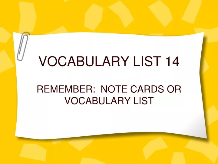 vocabulary list 14
