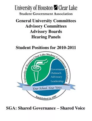 General University Committees Advisory Committees Advisory Boards Hearing Panels