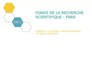 FONDS DE LA RECHERCHE SCIENTIFIQUE - FNRS