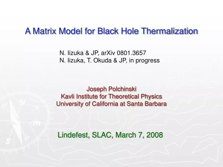 a matrix model for black hole thermalization