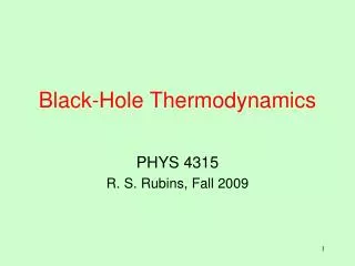 Black-Hole Thermodynamics
