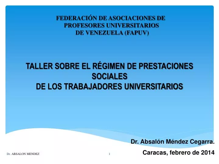 taller sobre el r gimen de prestaciones sociales de los trabajadores universitarios