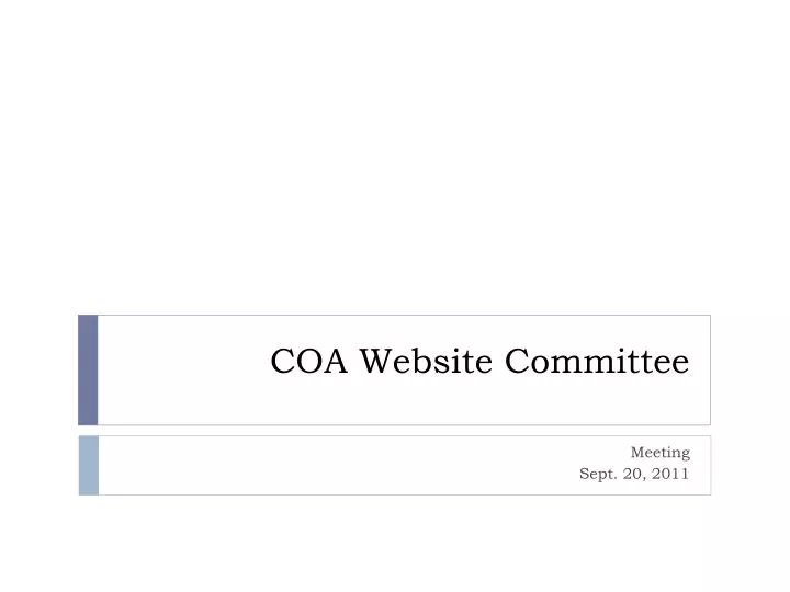 coa website committee