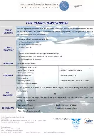 TYPE RATING HAWKER 900XP