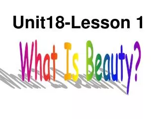 Unit18-Lesson 1