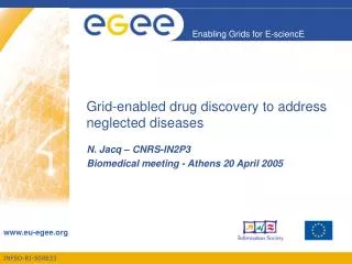 Grid-enabled drug discovery to address neglected diseases