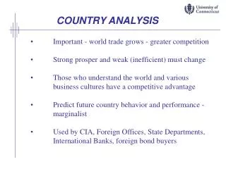 COUNTRY ANALYSIS