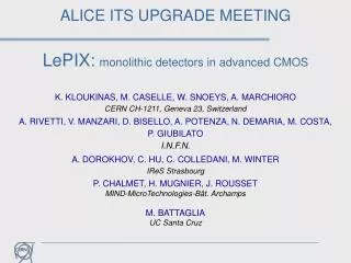 LePIX : monolithic detectors in advanced CMOS