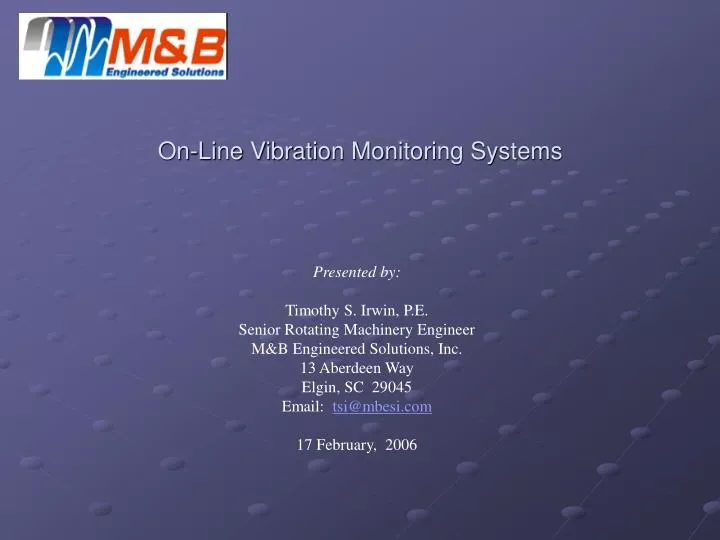 on line vibration monitoring systems